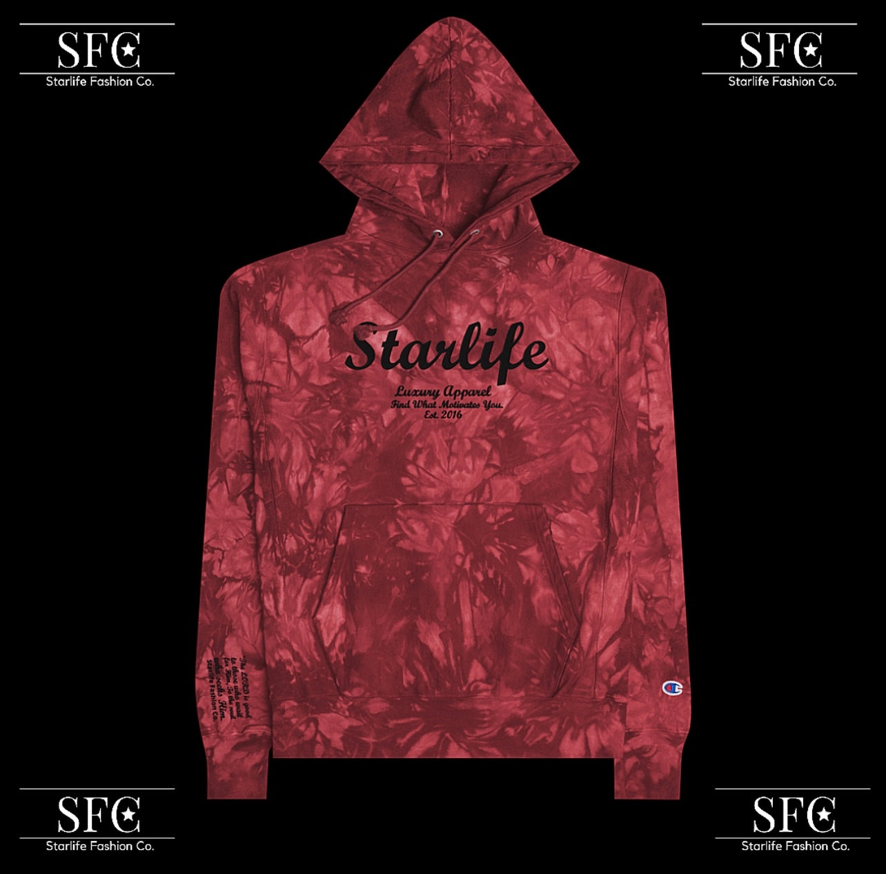 Starlife Tye Dye Hoodie (Red)