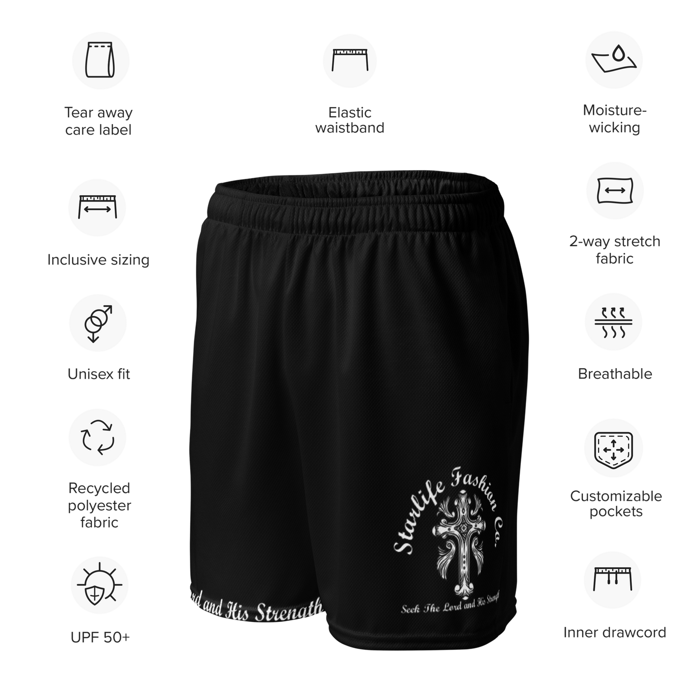 Seek The Lord and His Strength Board Shorts