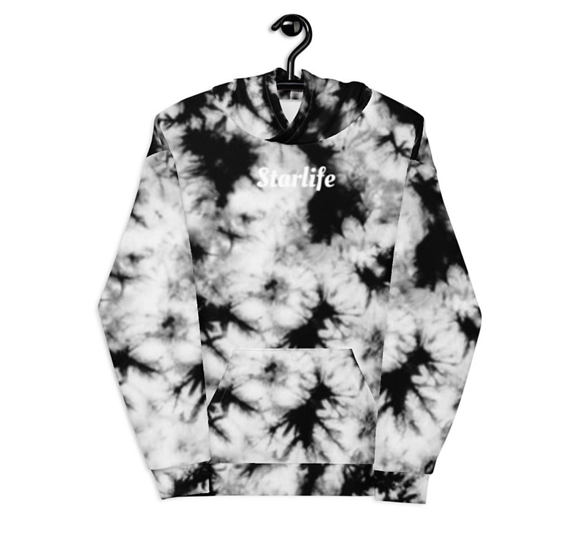 Starlife Black Marble Tye Dye Hoodie