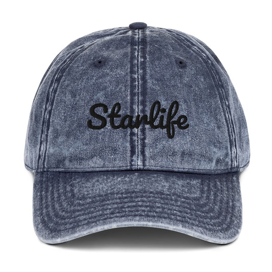 Vintage Washed Adjustable Hat (Blue)
