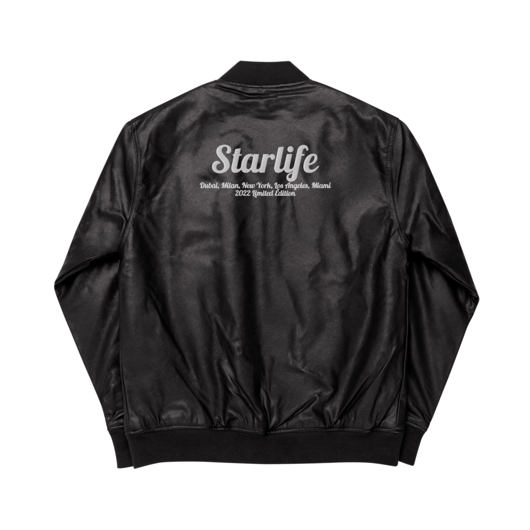 Starlife Faux Leather Bomber Jacket